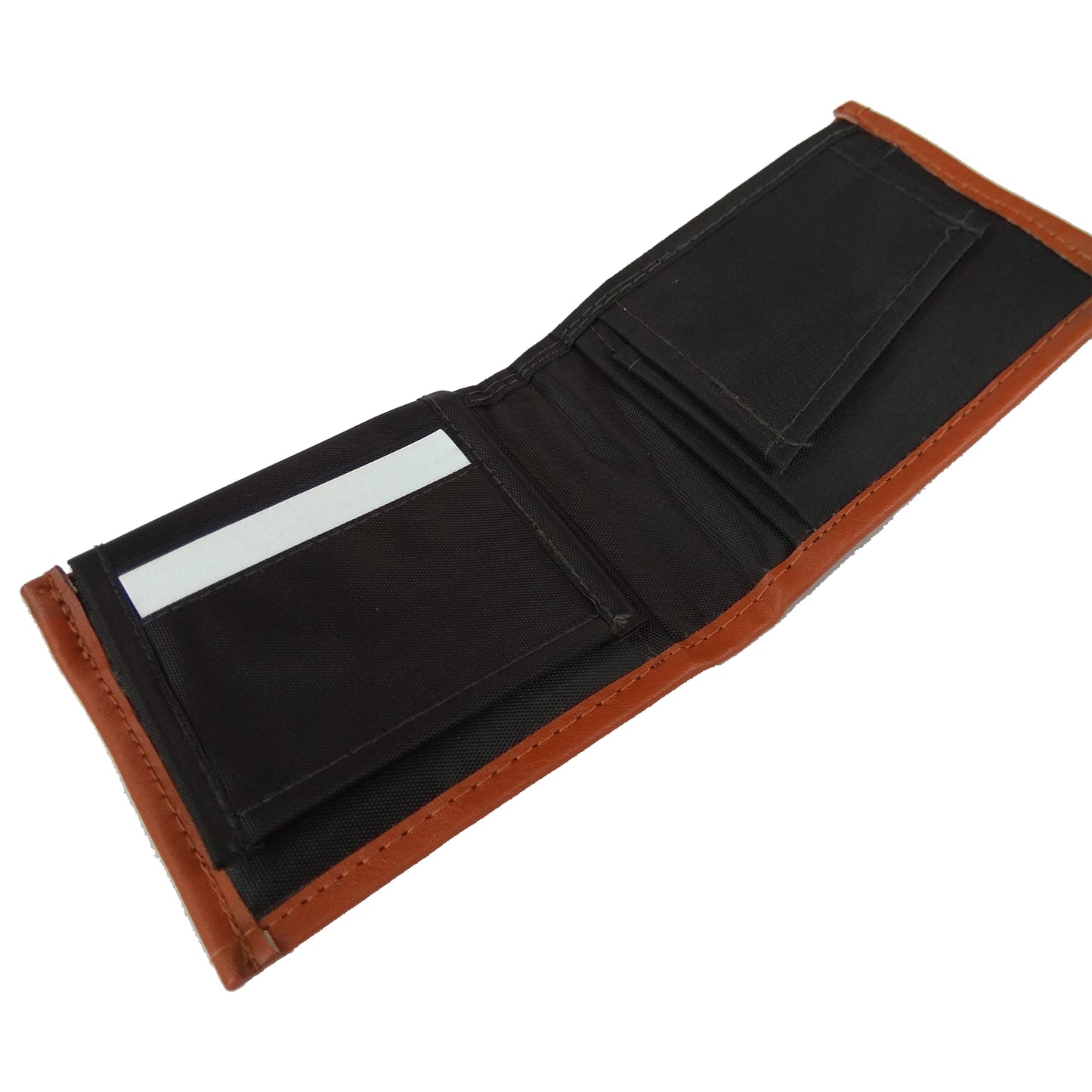 Mens Brown Leather Bifold Wallet with ID and Credit Card Holder