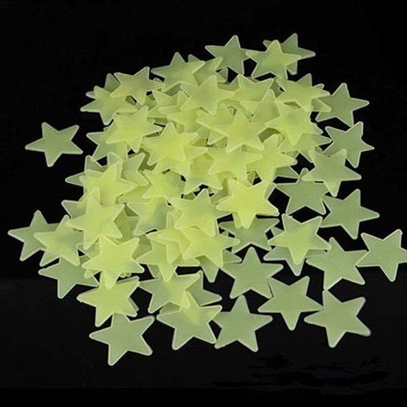 3D Glow-in-the-Dark Stars Moon Heart Wall Stickers – Luminous Fluorescent Plastic Decals for Kids Room & Bedroom Decor