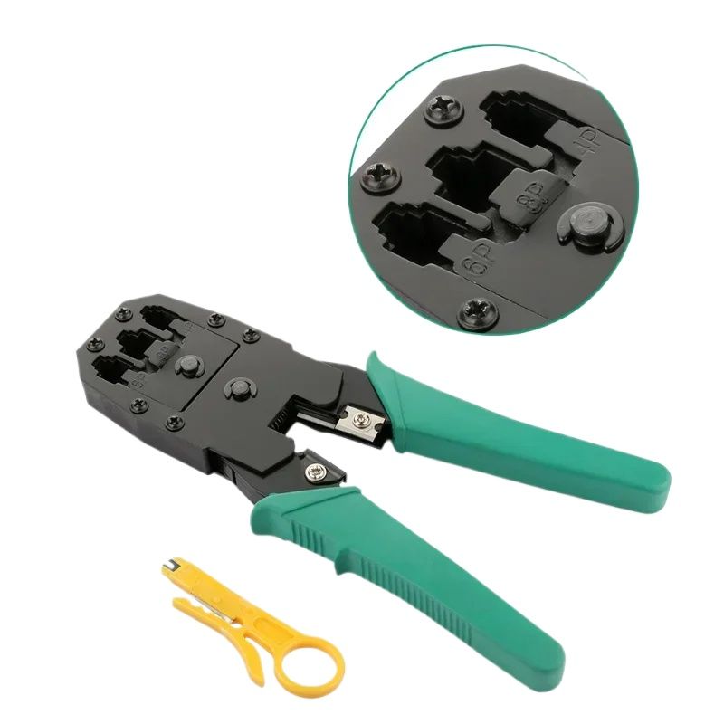 3-in-1 Network Cable Crimping and Stripping Pliers – Tool for RJ45, RJ11, and RJ12 Ethernet and Phone Connectors