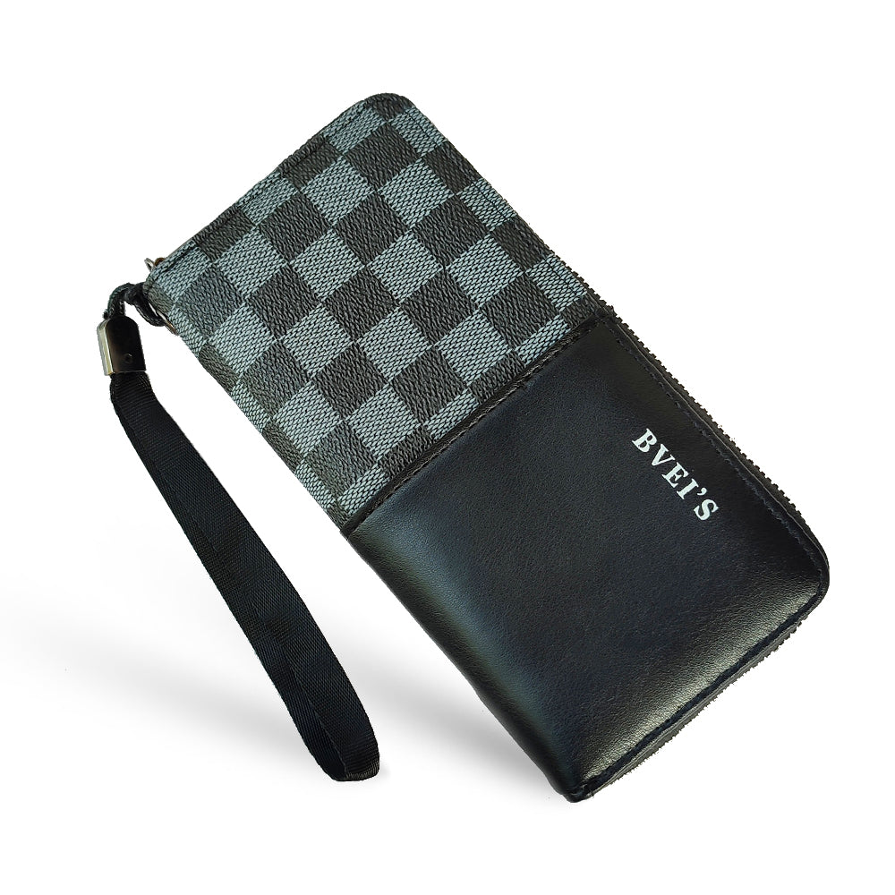 Honsun Bveis Long Men’s Plus Envelope Wallet – Large-Capacity Multi-Card Zippered Long Leather Wallet