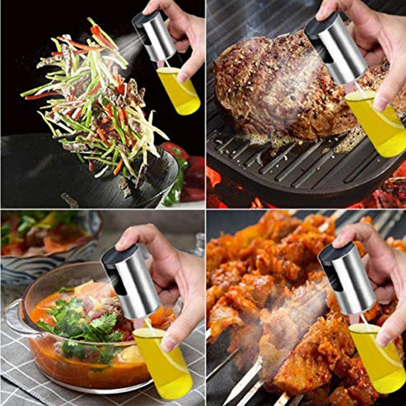 100ml Stainless Steel Oil Sprayer Bottle Leak-Proof Pump Dispenser for BBQ and Cooking