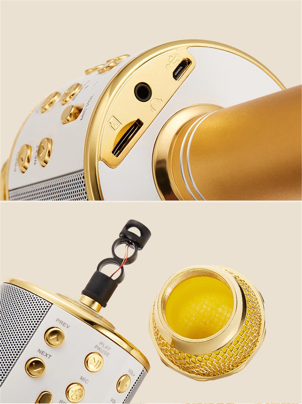 Wireless Bluetooth Karaoke Microphone β Handheld Mic with Speaker & Recording Function for Singing & Parties