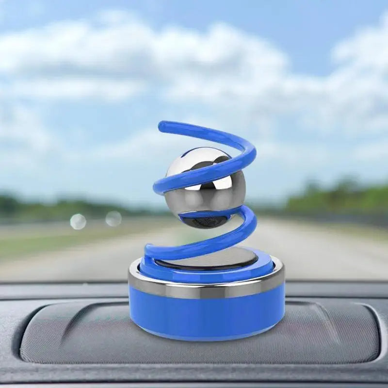 Solar Rotating Car Fragrance Creative Aluminium Alloy Resuspension Ball Car Centre Console Small Ornaments Car Aroma