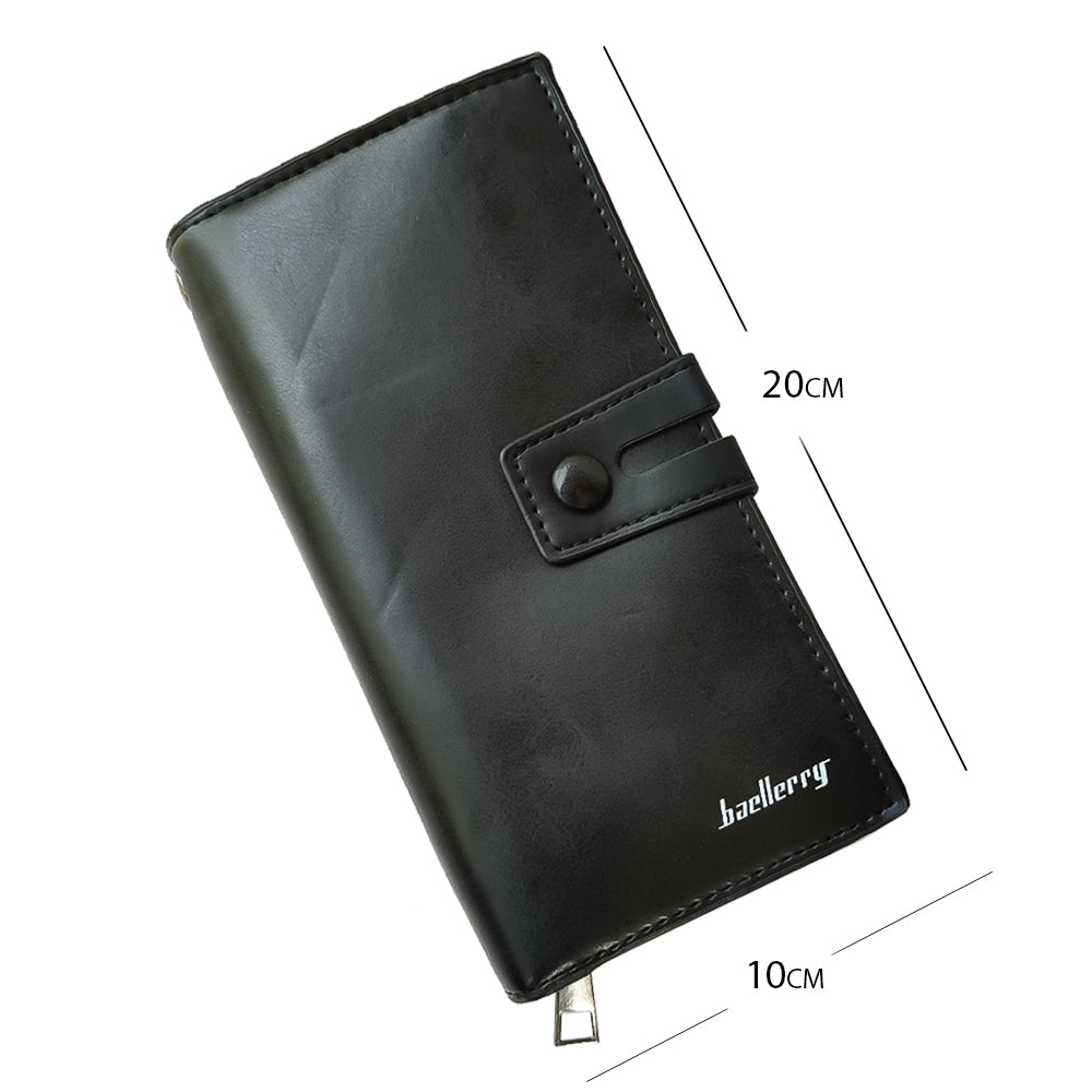 Honsun Baellery Men's Long Wallet Multi Card Holder Zipper PU Leather Large Capacity Purse