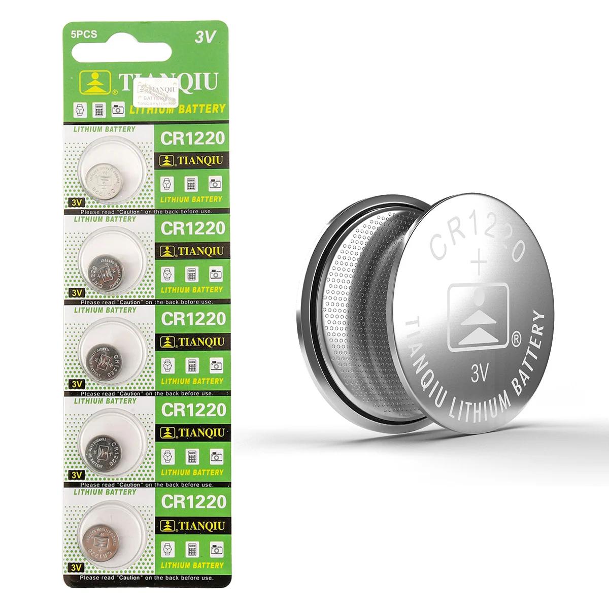 Tianqiu CR1220 3V Lithium Button Cell Battery Long Life Dry Battery for Watches and Electronics