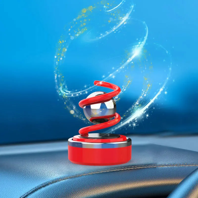 Solar Rotating Car Fragrance Creative Aluminium Alloy Resuspension Ball Car Centre Console Small Ornaments Car Aroma