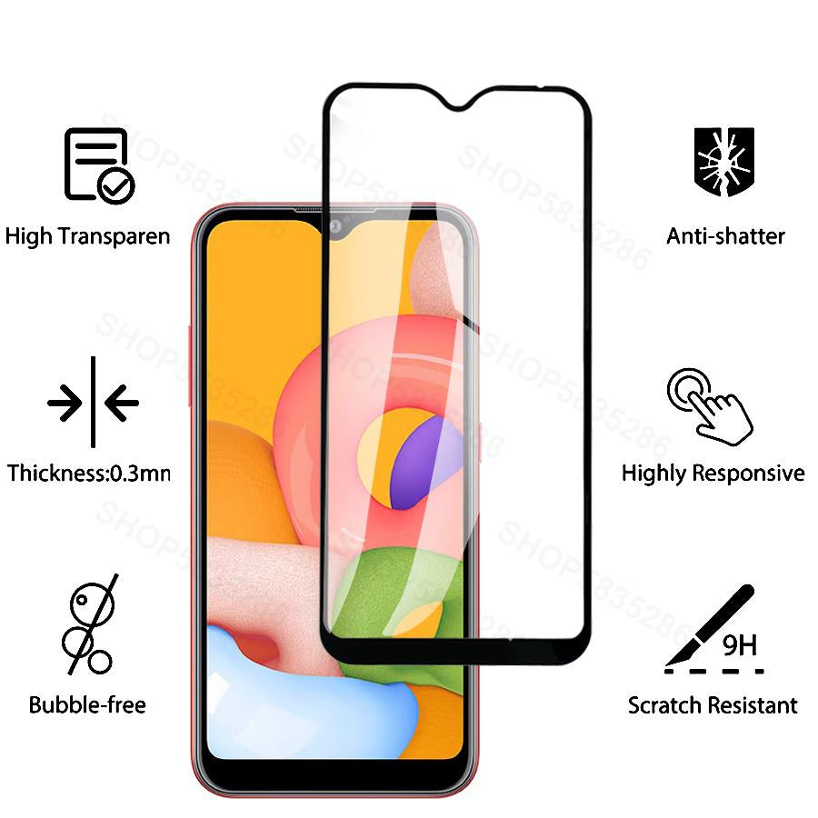 9D Full Tempered Glass for Samsung A10/A10S/M10/M20, Realme 3, Oppo A7/A7x/A5s/A12/A11K, Vivo – Full Screen Protector