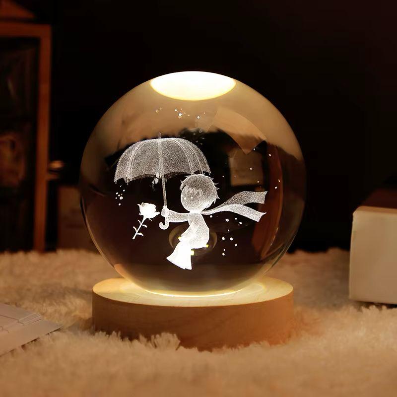 3D Crystal Ball 8CM Crystal Planet Laser Engraved Solar System Globe Astronomy Gift Birthday Gift Glass Sphere Home Decoration