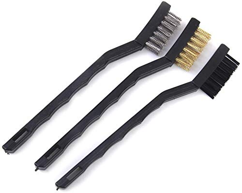 3PCS Wire Brush Set Nylon Copper Steel Brushes for Cleaning Rust Removal and Polishing