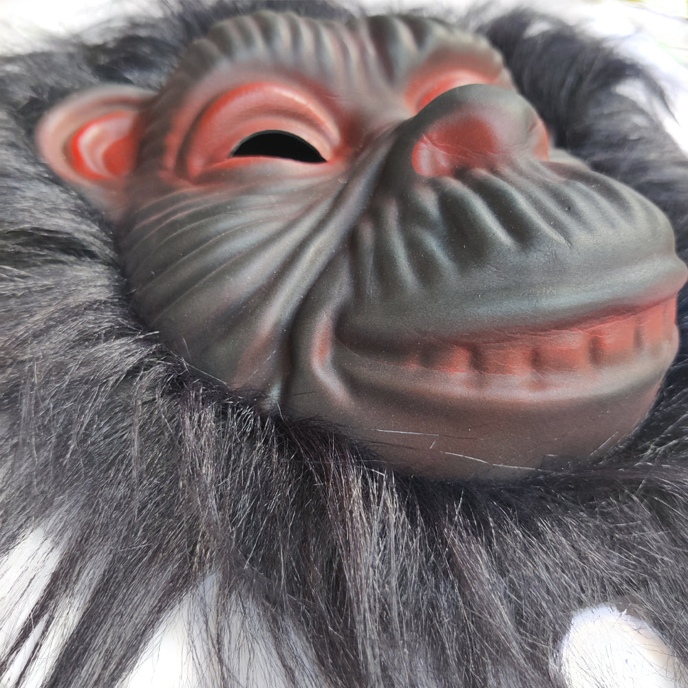 Black Scary Gorilla Mask with Hair Realistic Monkey Face Mask for Party Costumes and Halloween