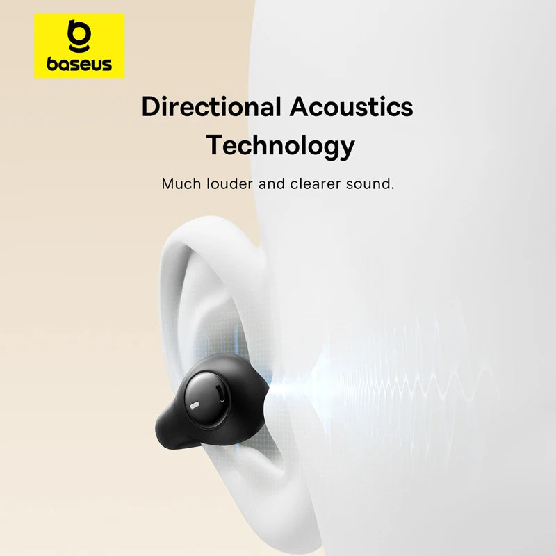 Baseus Bass 15 Clip Open-Ear True Wireless Earphones | Lightweight Bluetooth 5.3 Sports Earbuds with Charging Case
