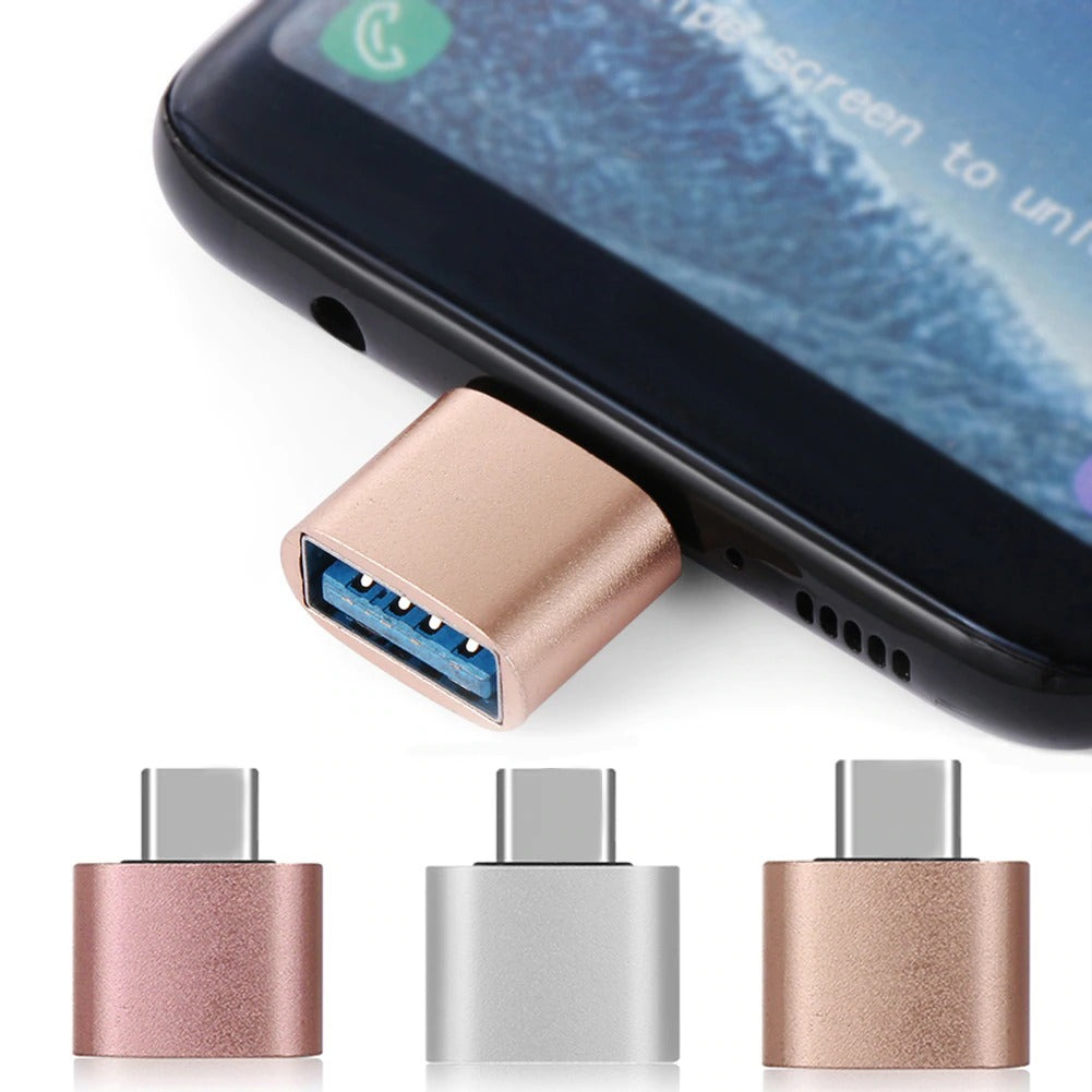 Portable USB Type-C Male to Female Adapter for Android Smartphones and Devices