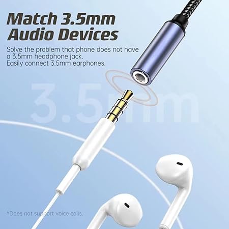 iPhone Lightning to 3.5mm Jack Adapter ā 2-in-1 Short Audio Converter Cable with Lightning 8-Pin