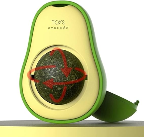 Avocado Catnip Wall Ball Toy – Rotatable Edible Cat Treats Toy for Kittens and Cats