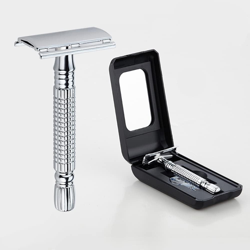 Classic Stainless Steel Manual Safety Razor – Double Edge Blade Razor for Men’s Wet Shaving