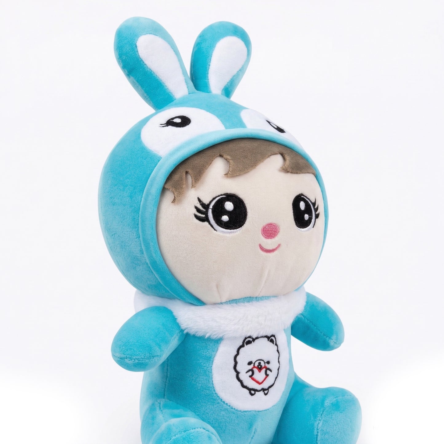 Kawaii Bunny Hoodie Plush Doll Cute Rabbit Onesie Baby Stuffed Animal Pastel Blue & Mint Green Soft Toy Doll for Kids Girls and Collectors Soft Toy