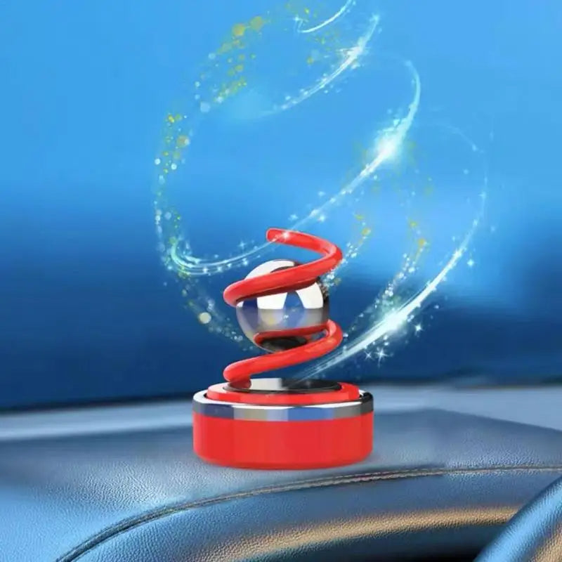 Solar Rotating Car Fragrance Creative Aluminium Alloy Resuspension Ball Car Centre Console Small Ornaments Car Aroma
