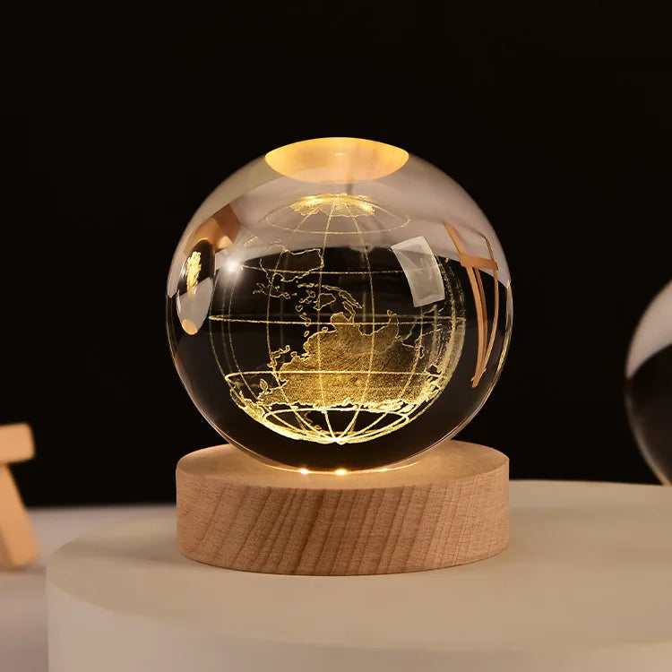 3D Crystal Ball 8CM Crystal Planet Laser Engraved Solar System Globe Astronomy Gift Birthday Gift Glass Sphere Home Decoration