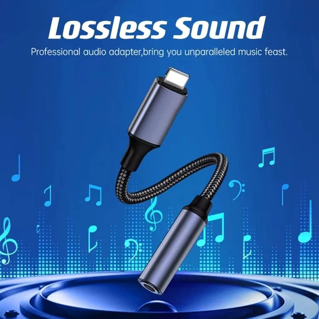 iPhone Lightning to 3.5mm Jack Adapter ā 2-in-1 Short Audio Converter Cable with Lightning 8-Pin