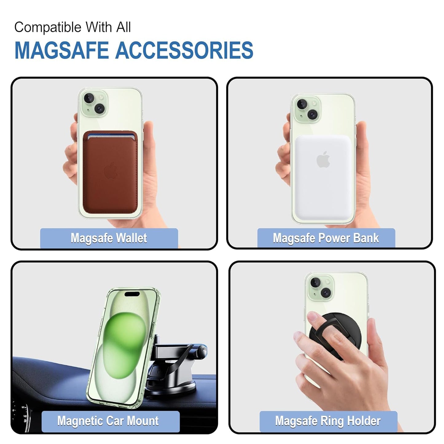 MagSafe Back Cover with Camera Protection for iPhone 11, iPhone 15 Pro