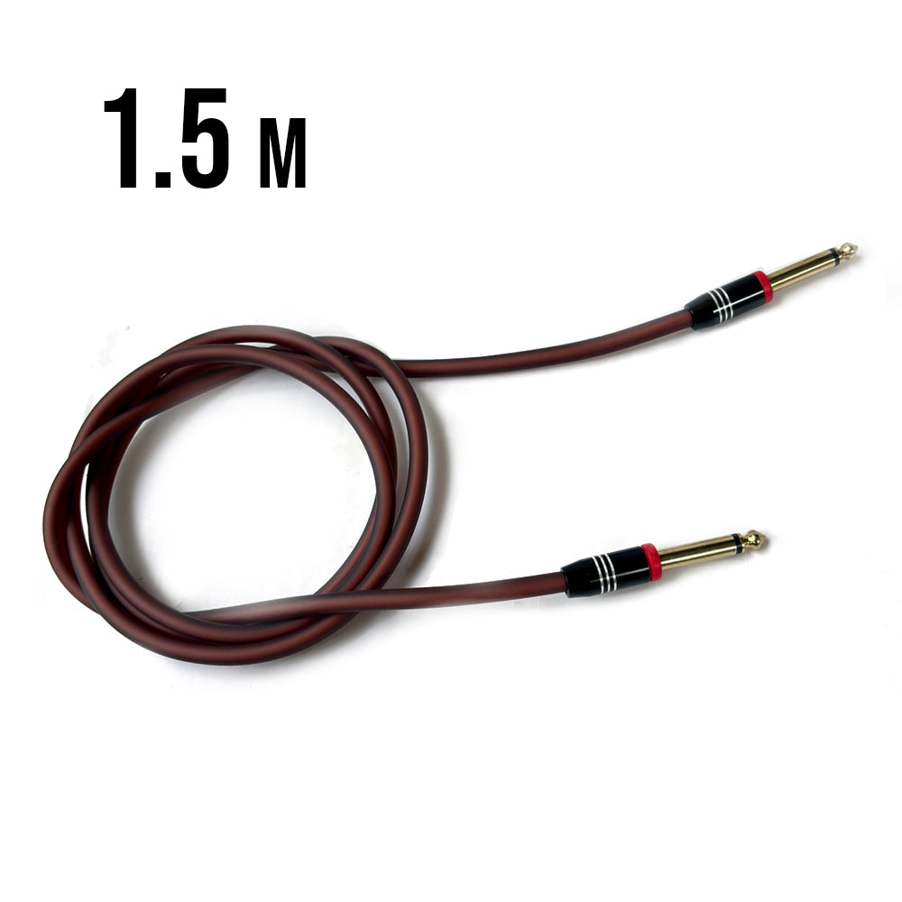 1.5m Guitar Audio Cable 6.5mm TRS Plug Anti-Noise Stereo Cable for Electric Guitar Bass Mandolin Amplifier