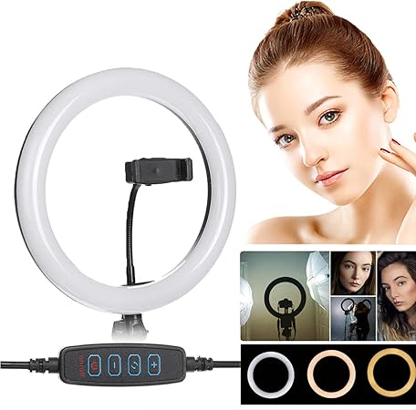 10-Inch LED Ring Light with Stand โ Big Ring Light for Phone, Camera, TikTok, YouTube & Makeup