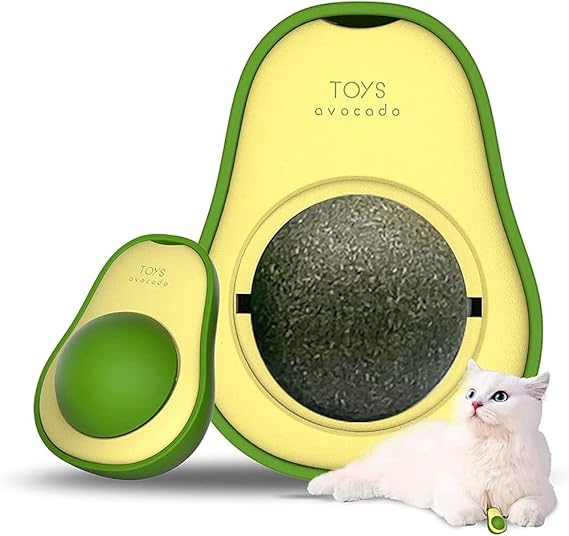 Avocado Catnip Wall Ball Toy – Rotatable Edible Cat Treats Toy for Kittens and Cats