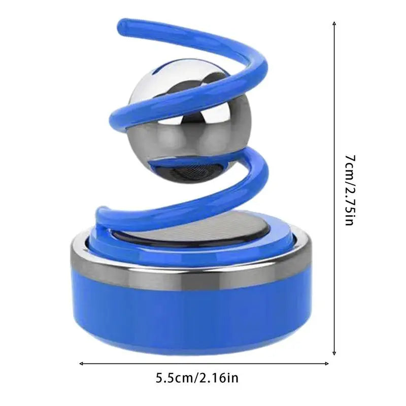 Solar Rotating Car Fragrance Creative Aluminium Alloy Resuspension Ball Car Centre Console Small Ornaments Car Aroma