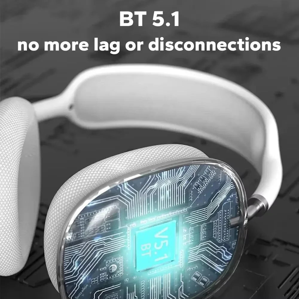 P9 Pro Max Wireless Bluetooth Headphones Foldable Over Ear TF Card Support 10 Hour Playtime