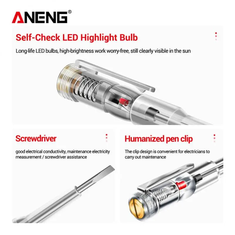 Electric Test Pen Screwdriver 70 to 250V Intelligent Voltage Detector Circuit Tester Tool