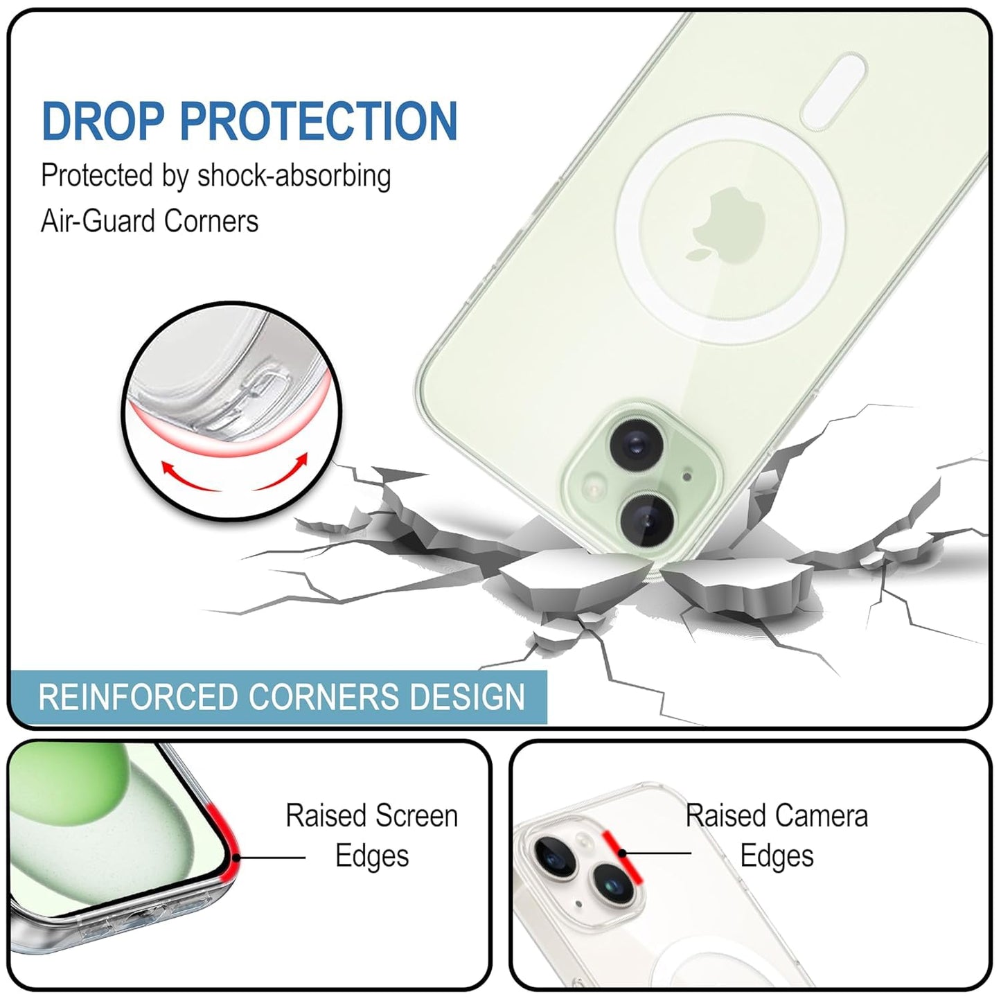 MagSafe Back Cover with Camera Protection for iPhone 11, iPhone 15 Pro