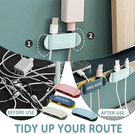4-Piece Self-Adhesive Wire Holder ā No-Tail Hook Cable Organizer Clips for Home & Office Use