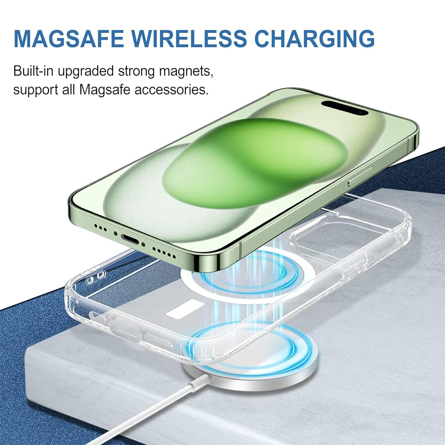 MagSafe Back Cover with Camera Protection for iPhone 11, iPhone 15 Pro