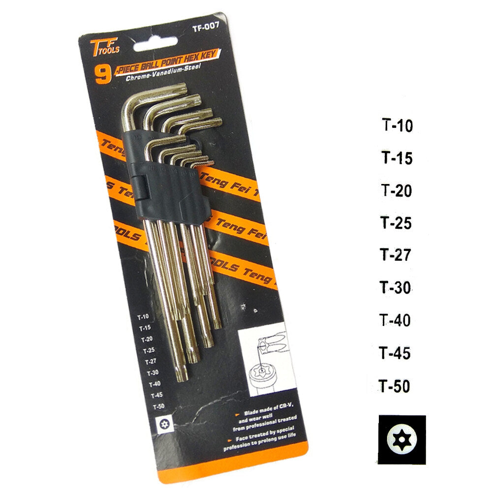 9Pcs Double-End L-Type Hex Key Set – Allen Wrench Hexagon Screwdriver Spanner Tool Kit