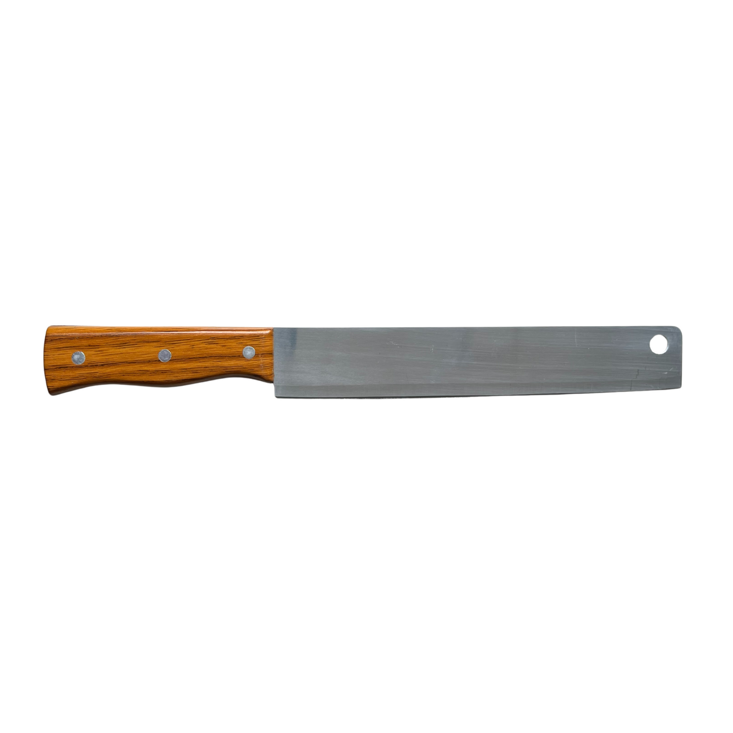 Brown Handle Square Kitchen Knife Stainless Steel Sharp Blade Durable Cooking Tool