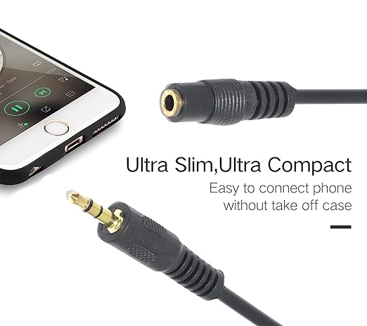 3.5mm Audio Extension Cable – 1m Male to Female Aux Cable for Headphones, Speakers & Car Audio