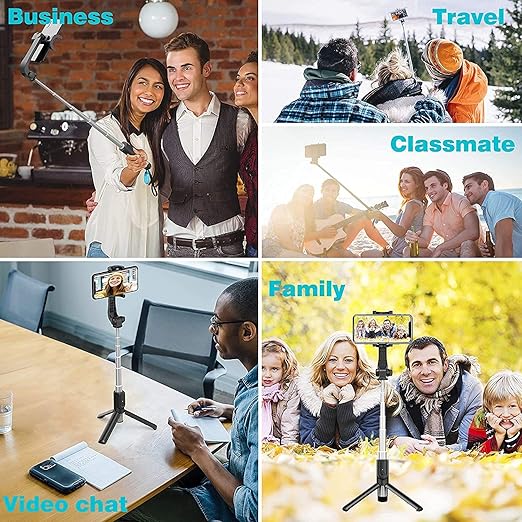 Wireless R1-L Bluetooth Selfie Stick with Remote | Tripod Stand Holder for Mobile Phones
