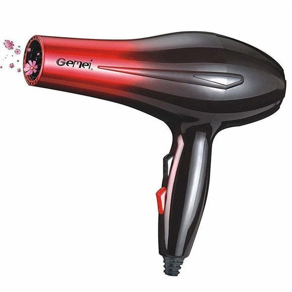 Gemei GM-1719 Professional Hair Dryer 1800W – Hot & Cold Air Blow Dryer with Nozzles and Speed Control for Salon Styling