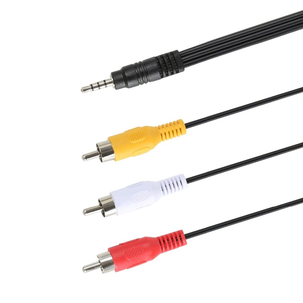 RCA Cable Male to 3 RCA 3.5mm Jack Adapter Audio Aux AV Cable Cord for DVD Player Recorder HiFi VCR TV Stereo 1.5M