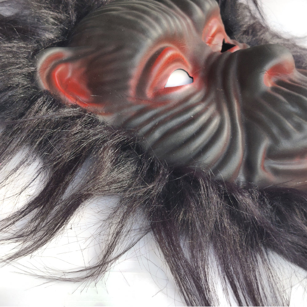 Black Scary Gorilla Mask with Hair Realistic Monkey Face Mask for Party Costumes and Halloween