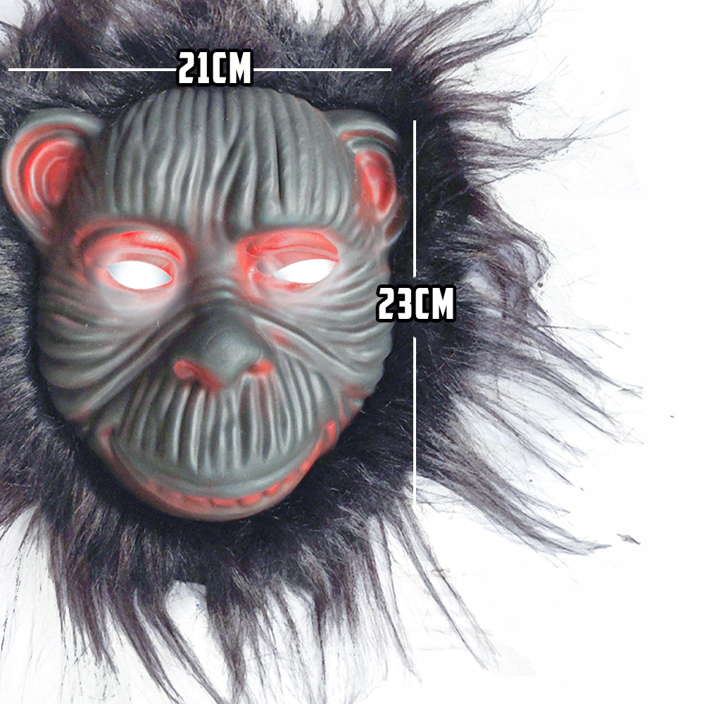 Black Scary Gorilla Mask with Hair Realistic Monkey Face Mask for Party Costumes and Halloween