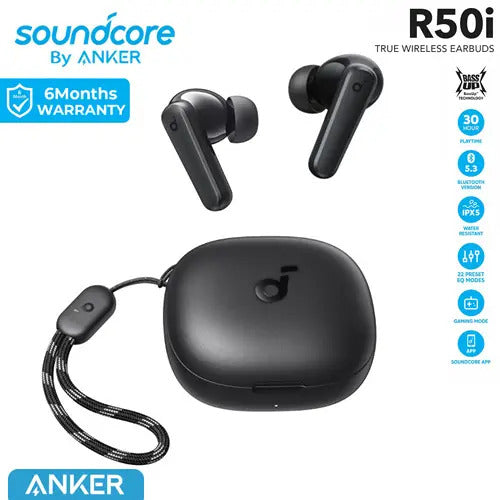 Anker Soundcore R50i Premium In-Ear Wireless Headphones with Exceptional Sound Quality, Deep Bass, Advanced Noise Cancellation, Ergonomic Comfort Fit, 30-Hour Playtime,