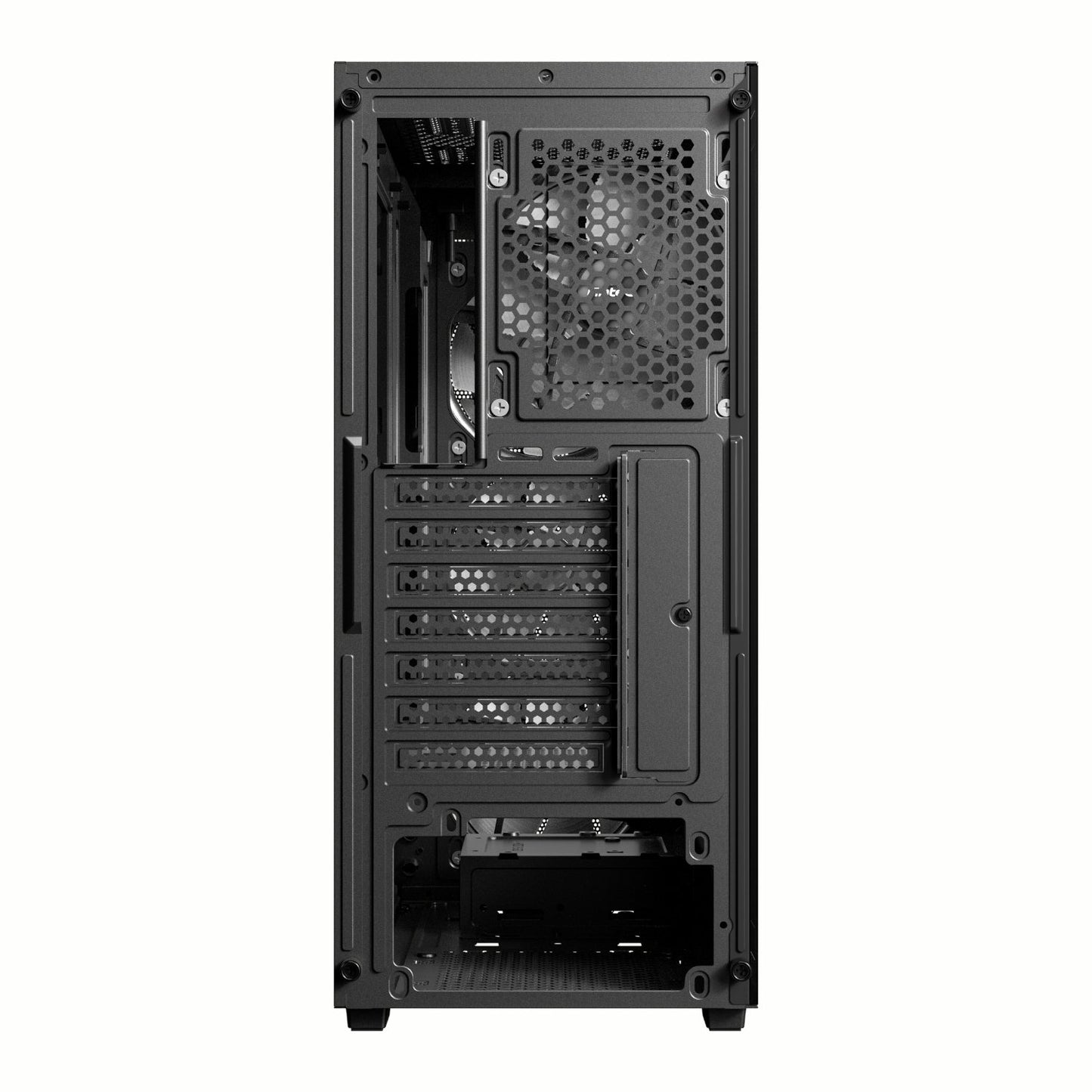 Antec AX63 Wood ARGB Mid-Tower Gaming Case Black with Wood Front & 4 ARGB Fans