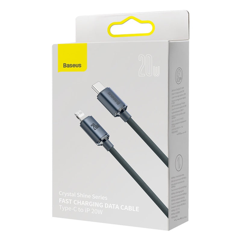 Baseus Crystal Shine Series 1.2m Type-C to Lightning 20W Fast Charging Data Cable for iPhone