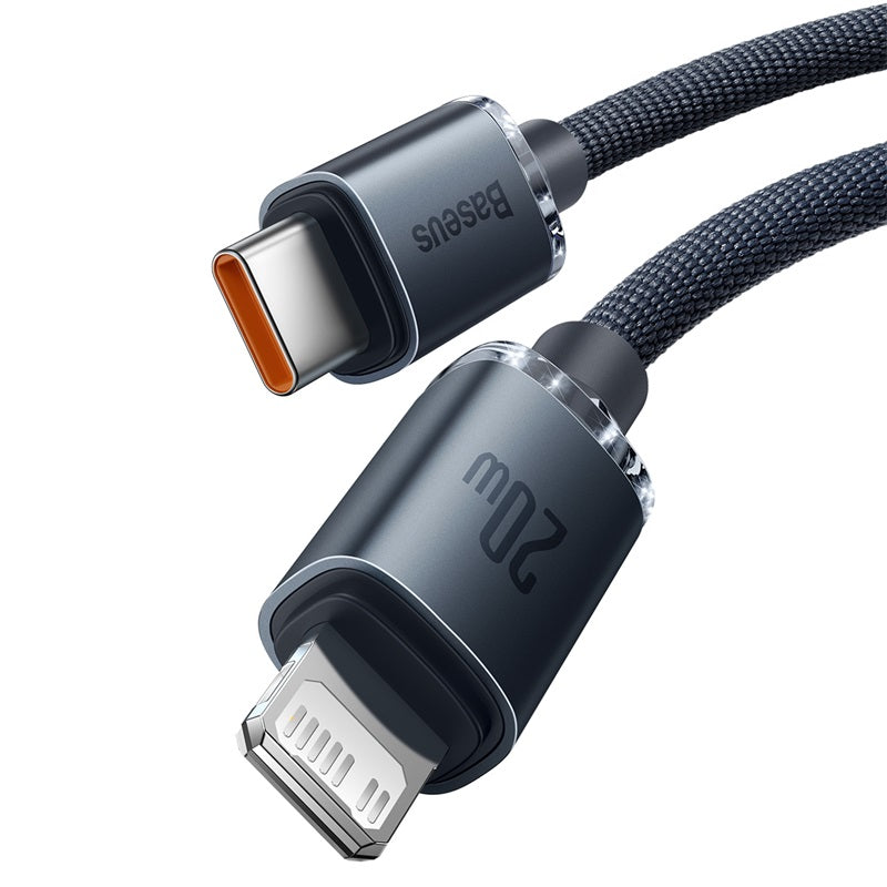 Baseus Crystal Shine Series 1.2m Type-C to Lightning 20W Fast Charging Data Cable for iPhone