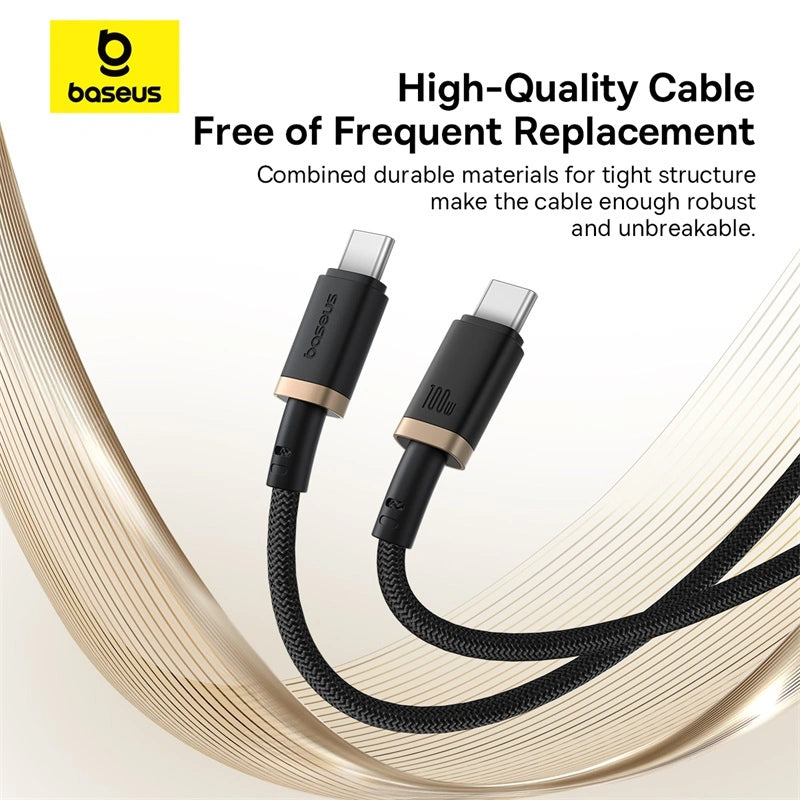 Baseus Dura USB-C to USB-C Fast Charging Data Cable Durable Braided PD Cable for Android, Laptops, and Tablets
