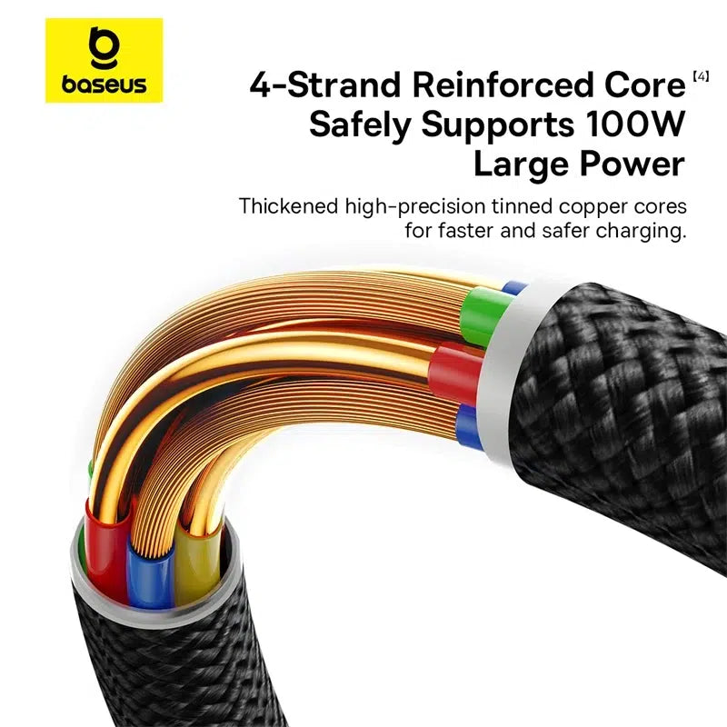 Baseus Dura USB-C to USB-C Fast Charging Data Cable Durable Braided PD Cable for Android, Laptops, and Tablets