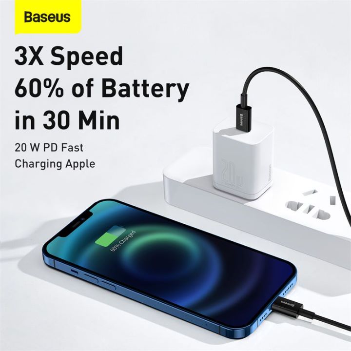 Baseus Superior Series 1m 20W Type-C to Lightning PD Fast Charging Data Cable for iPhone