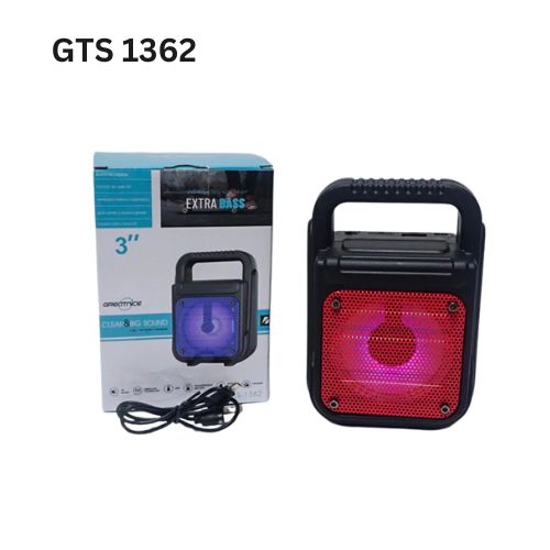 GTS 1362 Portable Wireless Bluetooth Speaker | High Bass Outdoor Speaker with USB, FM, and LED Light