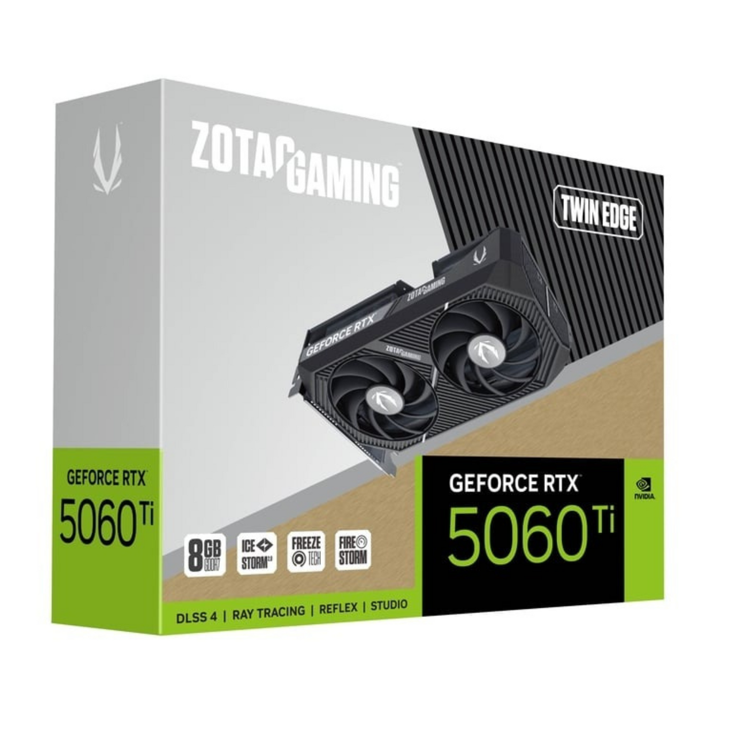 ZOTAC GeForce RTX 5060 Ti 8GB Twin Edge VGA Grapic card Compact GDDR7 Gaming GPU with Dual-fan Cooling